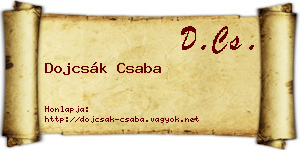 Dojcsák Csaba névjegykártya